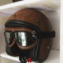 Load image into Gallery viewer, KB-HELLT - Vintage Style Leather-Covered Helmet