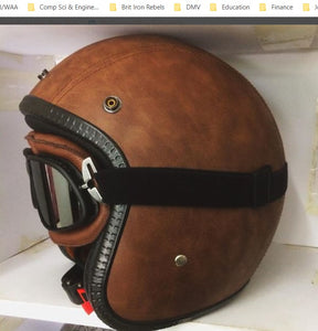 KB-HELLT - Vintage Style Leather-Covered Helmet
