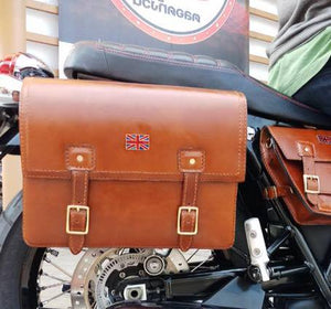 KB-TSADB - Triumph Bonneville Strapped Saddle Bag w/ Union Jack Pin
